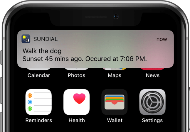 Notification screenshot